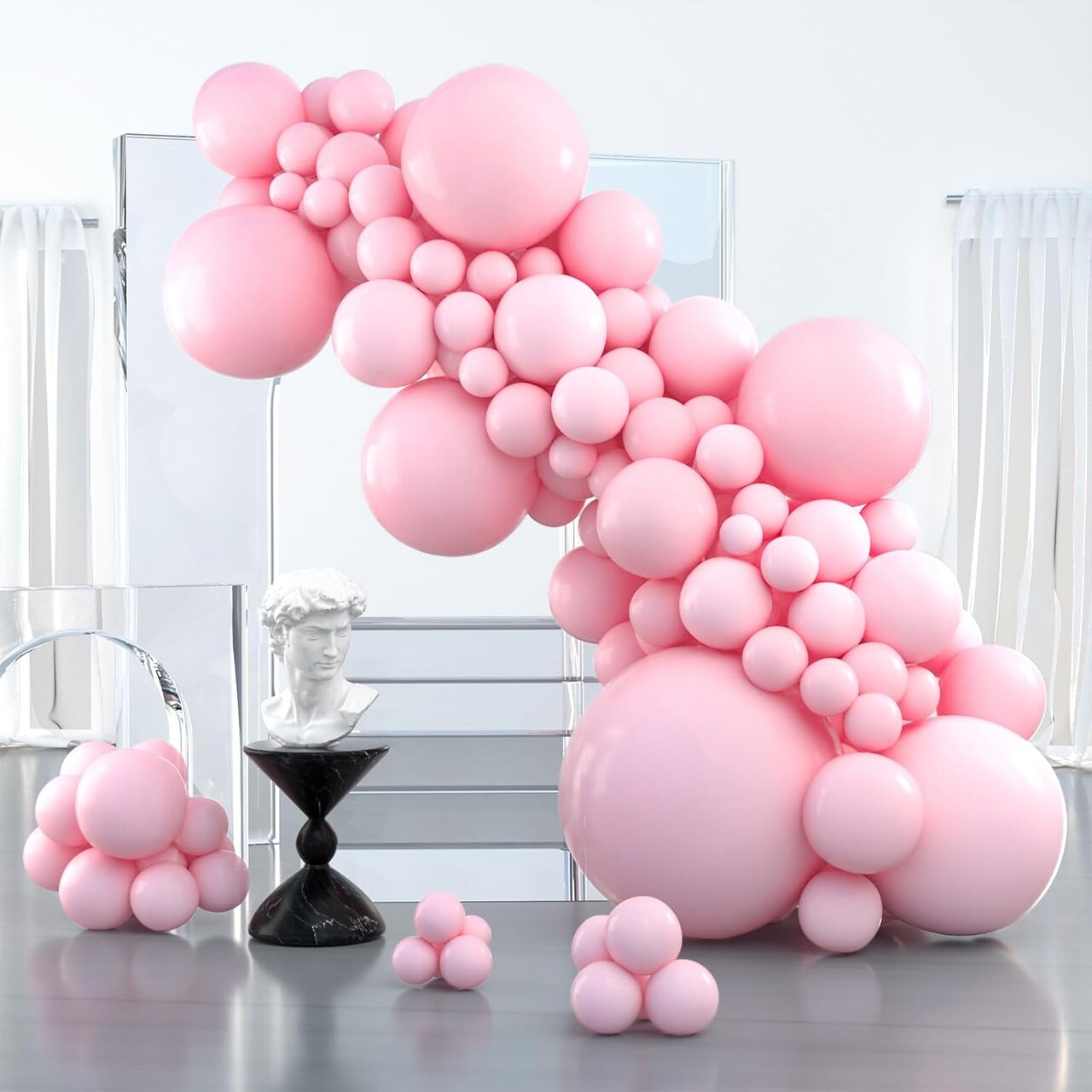 Baby Pink Balloons, 127 pcs Pink Balloons Different Sizes Pack of 36 Inch 18 Inch 12 Inch 10 Inch 5 Inch for Balloon Arch as Party Decorations, Birthday Decorations, Wedding Decorations